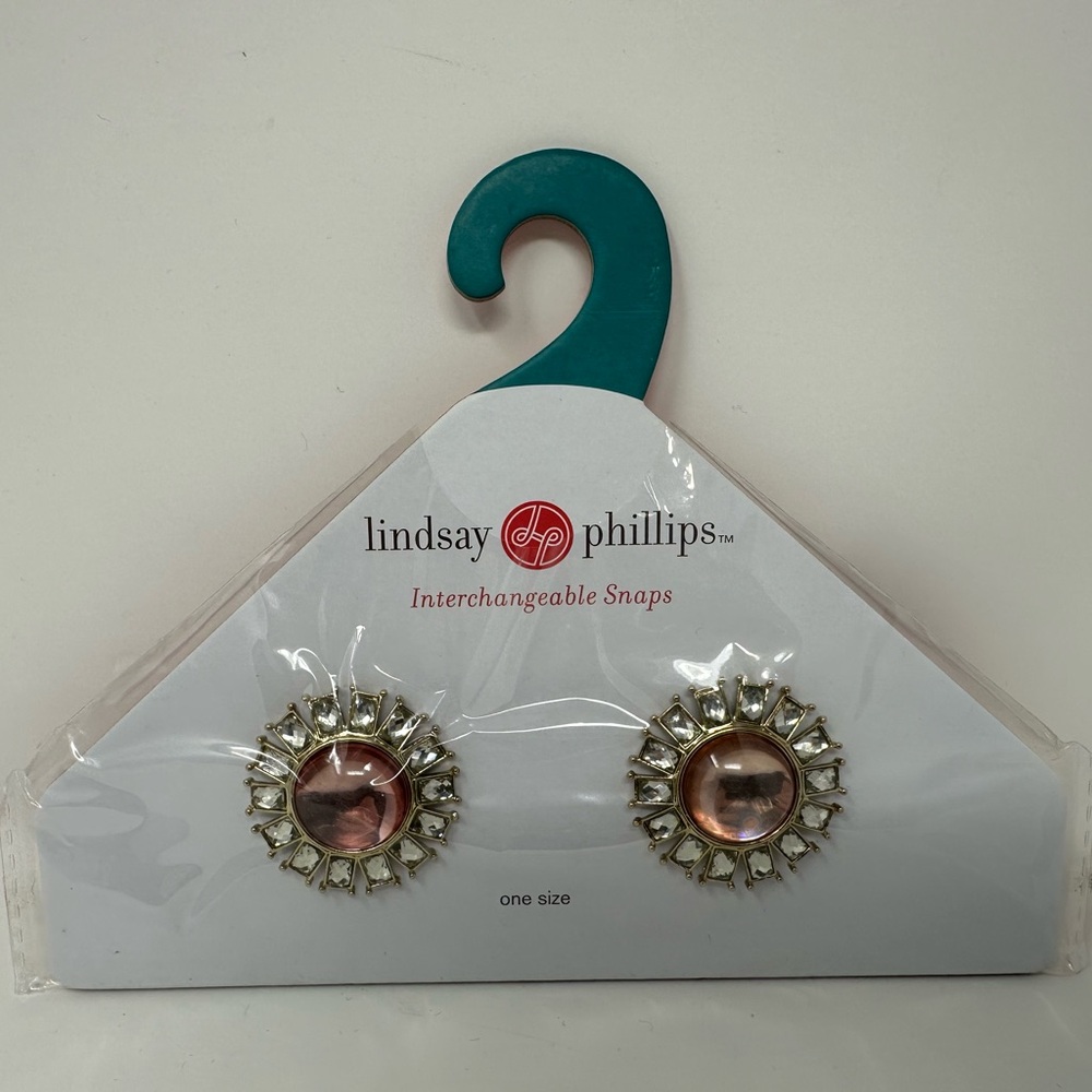 Lindsay Phillips Britta Snap 116 Pink and Clear Stones - New